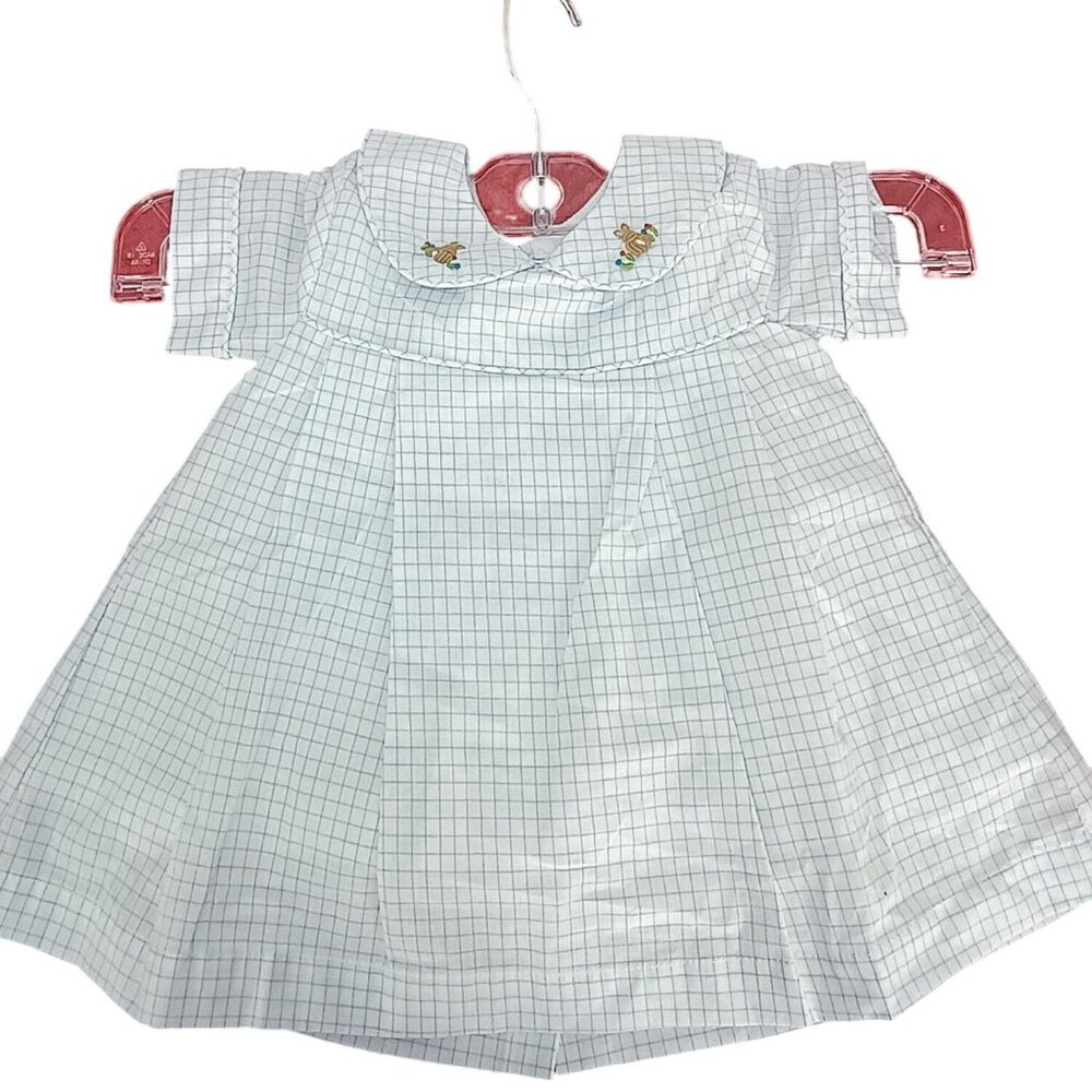 The Oaks Apparel Baby‎ Dress With Bottoms 9M Checkered Cotton Blend